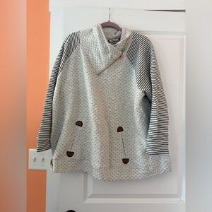 Maurices Cream and Black Striped Sweater